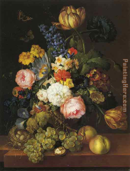 Classic Flower painting - Unknown Artist Classic Flower art painting